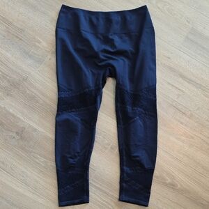 Fabletics Navy Blue Mesh Detail Leggings